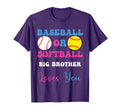 Baseball Or Softball Brother Loves T-Shirt - Minimalist Print for Adults - T-Shirt, Sweatshirt, Hoodie