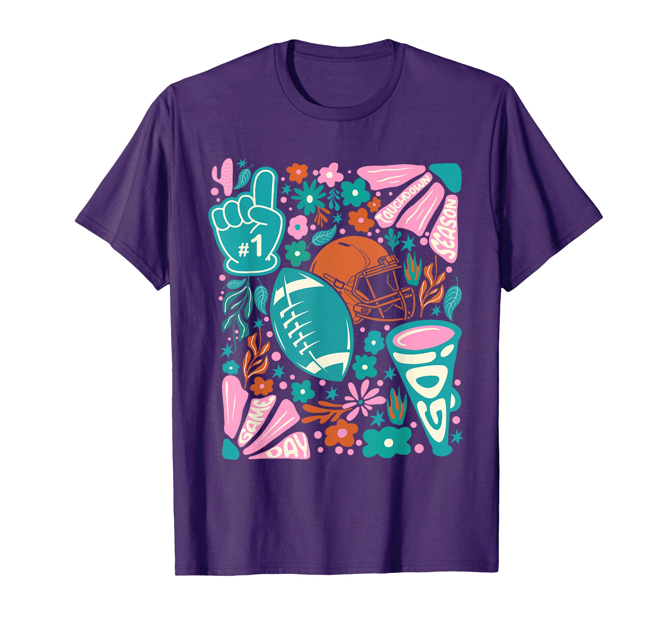 Touchdown Season Game Day Teal T-Shirt - Custom Art Print Men Women - T-Shirt, Sweatshirt, Hoodie