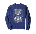 Gothic Skull Cross Art Wings Grunge Sweatshirt - Unique Graphic for Adults - T-Shirt, Sweatshirt, Hoodie