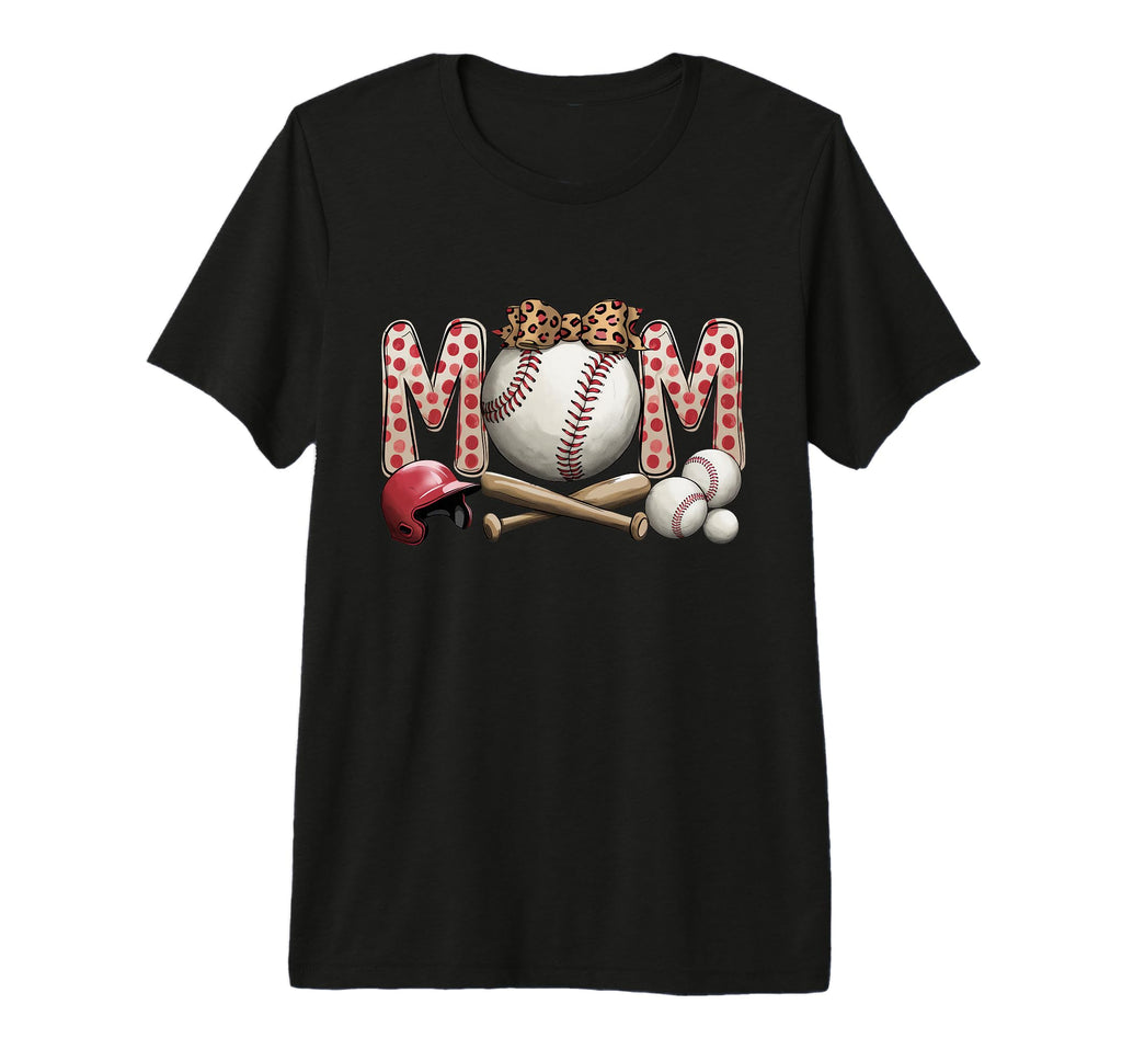 Leopard American Baseball Mom Mama Tri T-Shirt - Unique Graphic for Adults - T-Shirt, Sweatshirt, Hoodie