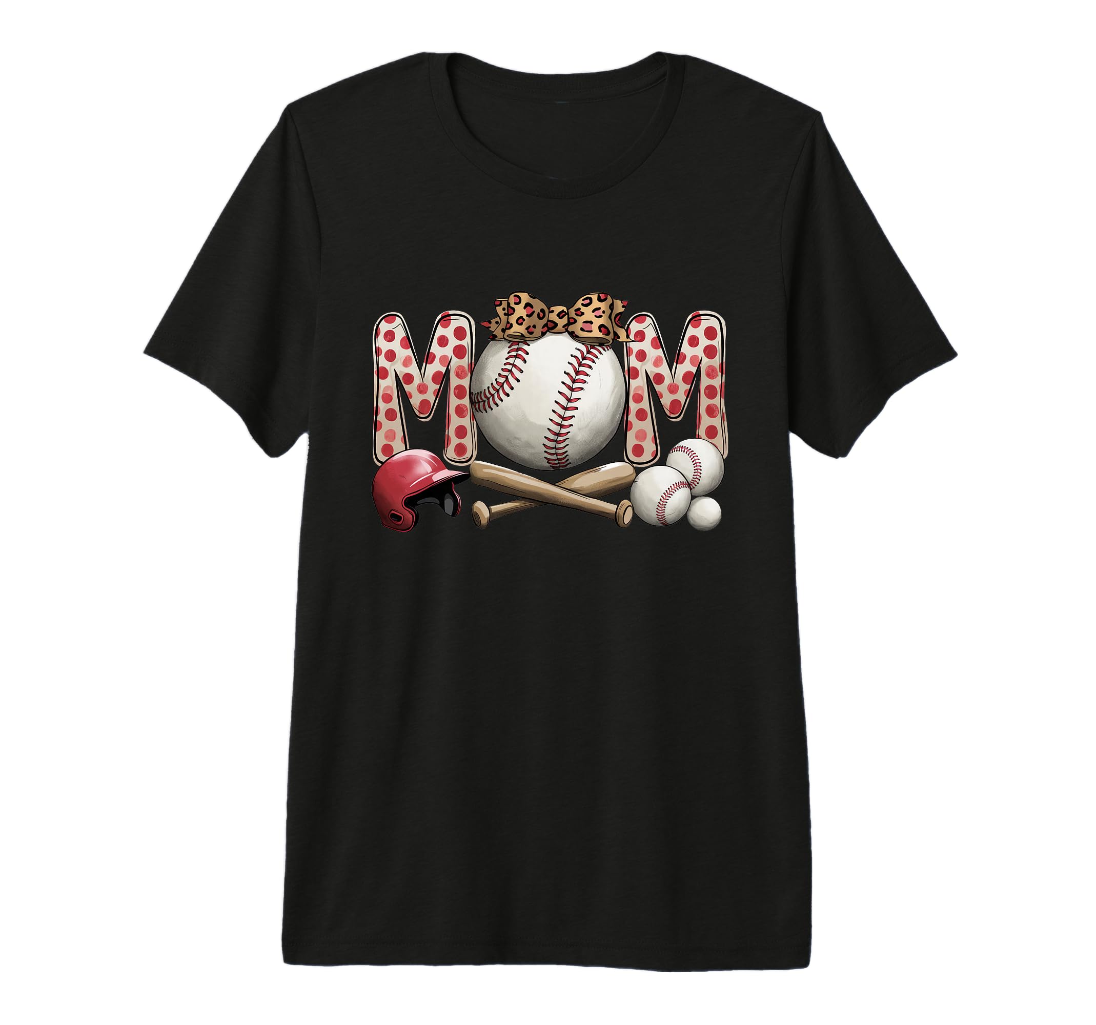 Leopard American Baseball Mom Mama Tri T-Shirt - Unique Graphic for Adults - T-Shirt, Sweatshirt, Hoodie