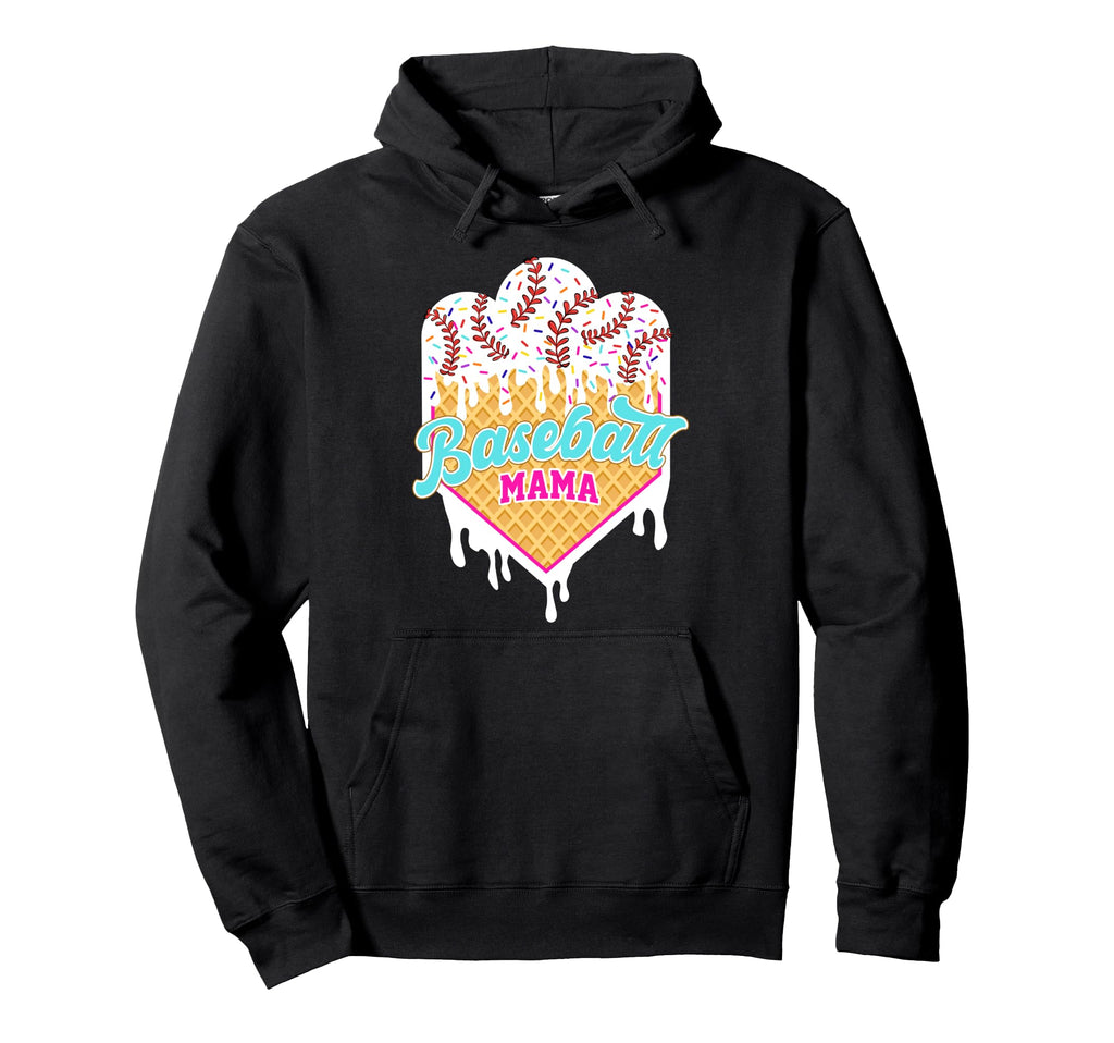 Baseball Drip Mama Ice Cream Drip Baseball Hoodie - Graphic Print Unisex - T-Shirt, Sweatshirt, Hoodie