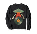 Ufo Abduction Vinyl Record Player Sweatshirt - Custom Art Print for Adults - T-Shirt, Sweatshirt, Hoodie