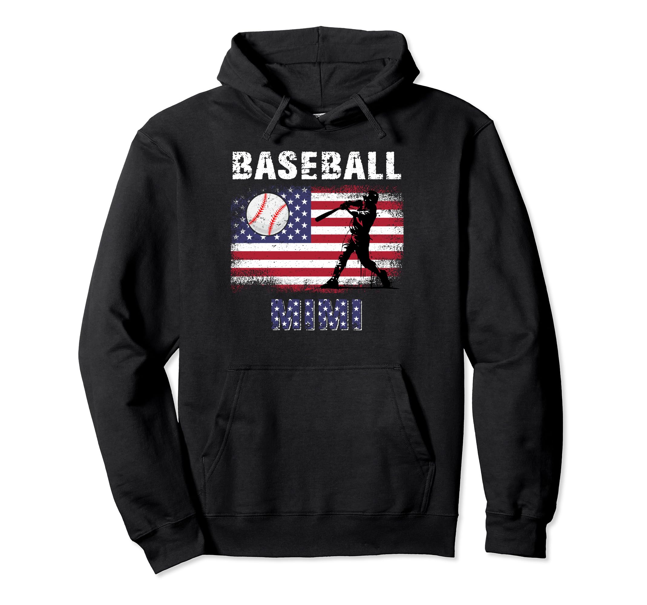 Proud Baseball Mimi Usa American Flag Hoodie - Unique Graphic for Adults - T-Shirt, Sweatshirt, Hoodie