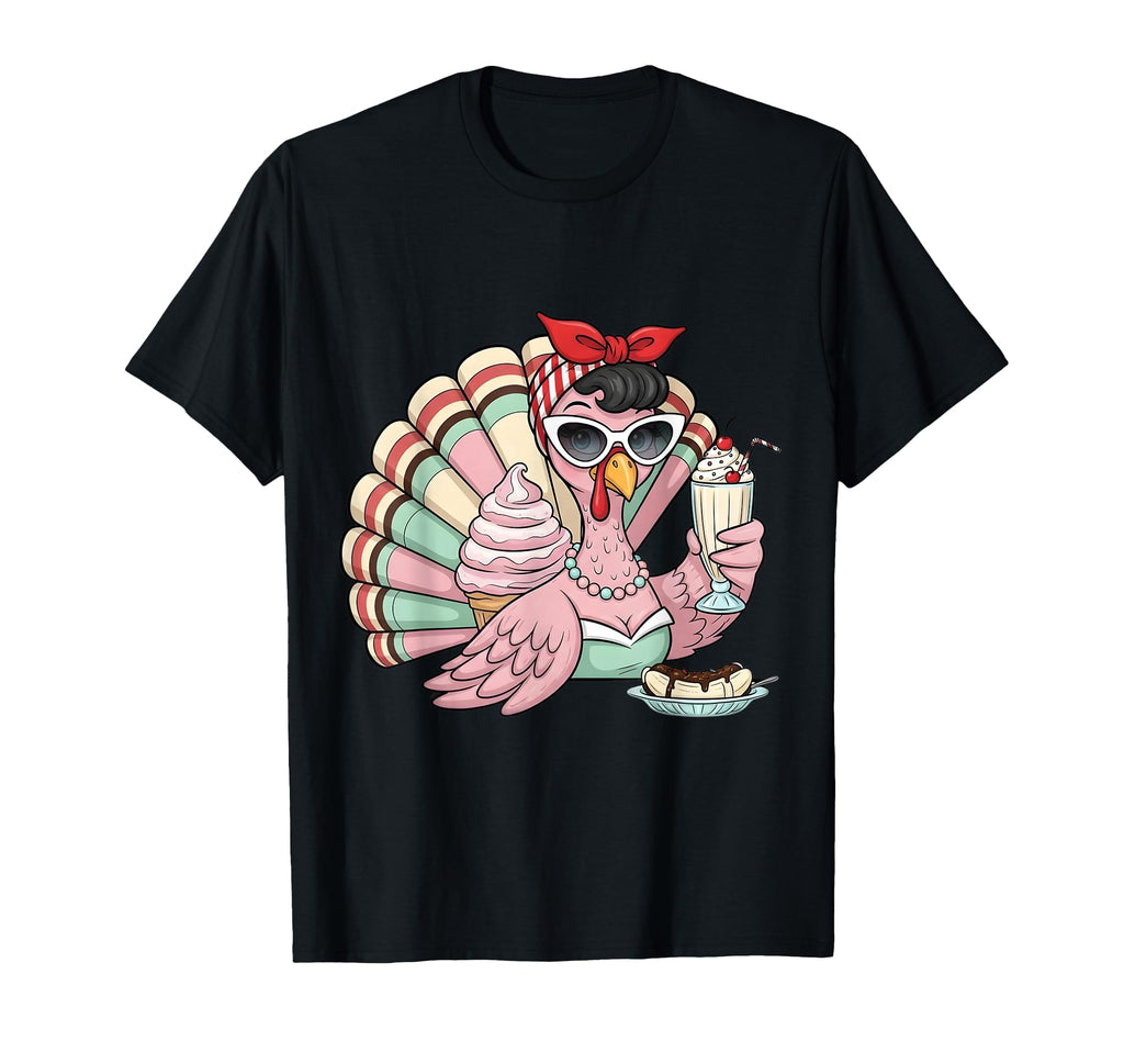 Diner Turkey Funny Thanksgiving T-Shirt - Fun Novelty Design for Adults - T-Shirt, Sweatshirt, Hoodie