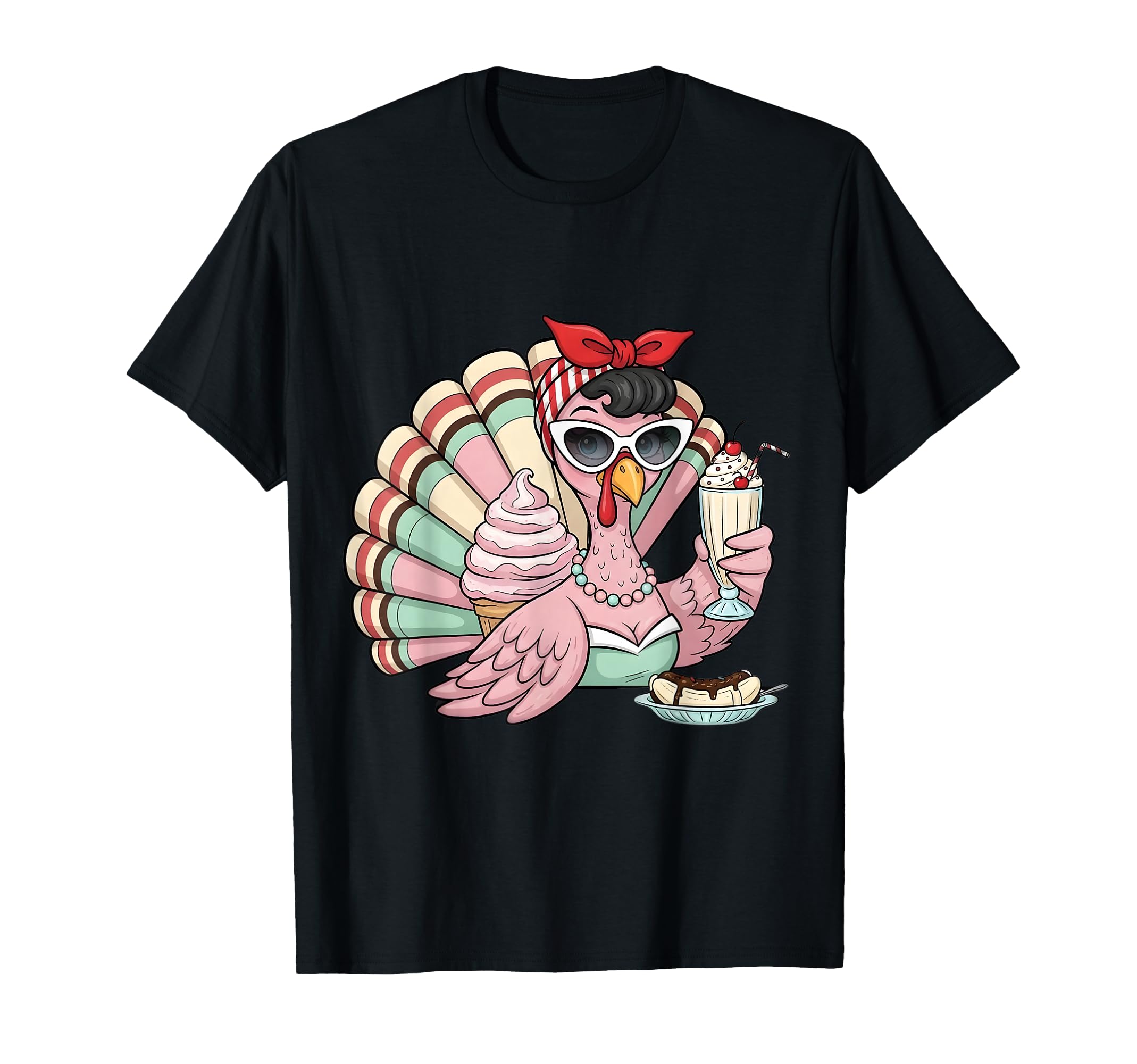 Diner Turkey Funny Thanksgiving T-Shirt - Fun Novelty Design for Adults - T-Shirt, Sweatshirt, Hoodie