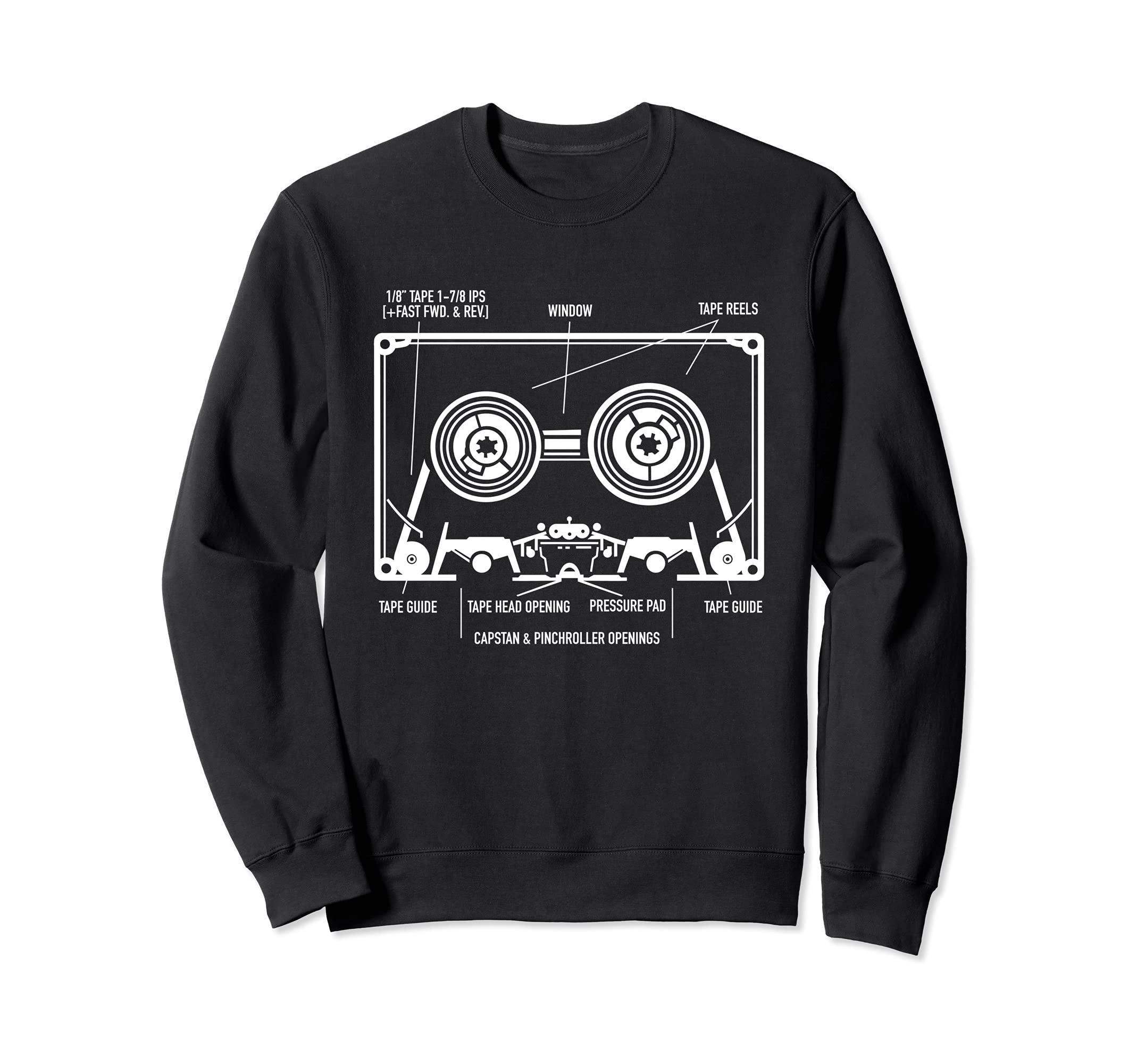 Mixtape Diagram Cassette Tape Sweatshirt - Novelty Apparel Unisex - T-Shirt, Sweatshirt, Hoodie