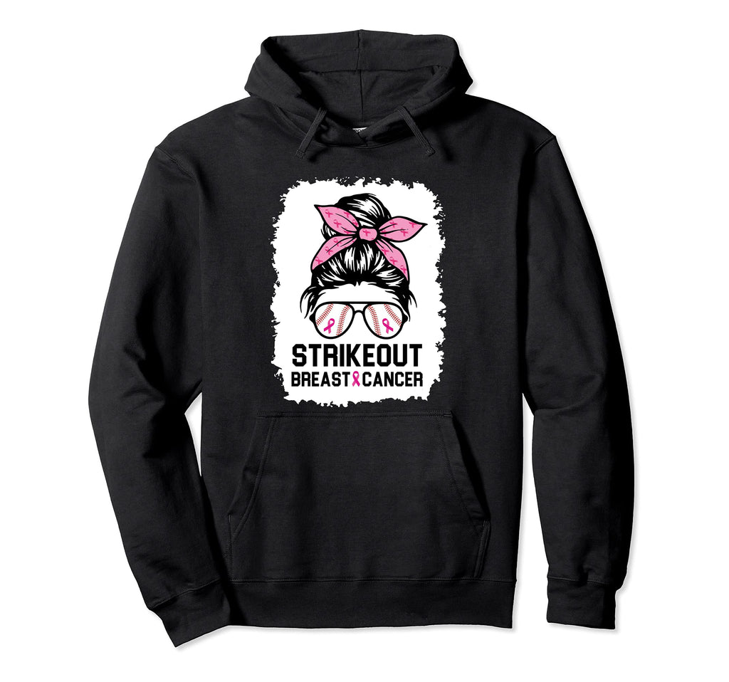 Strike Out Breast Cancer Baseball Mom Hoodie - Custom Art Print Men Women - T-Shirt, Sweatshirt, Hoodie