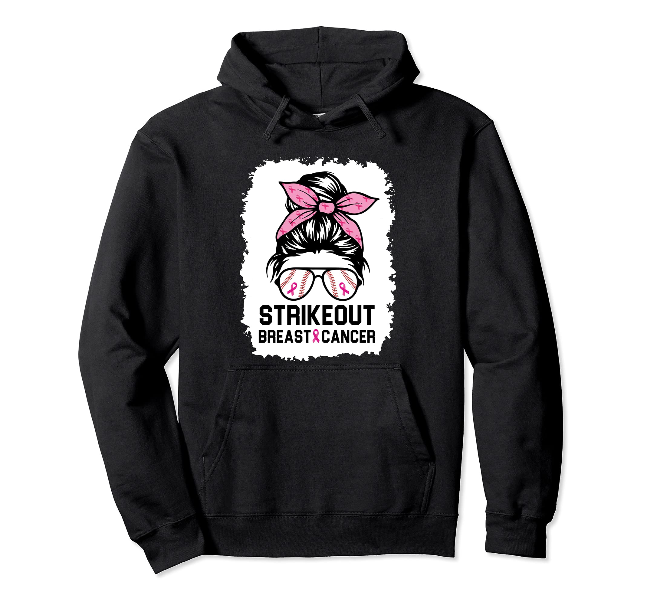 Strike Out Breast Cancer Baseball Mom Hoodie - Custom Art Print Men Women - T-Shirt, Sweatshirt, Hoodie
