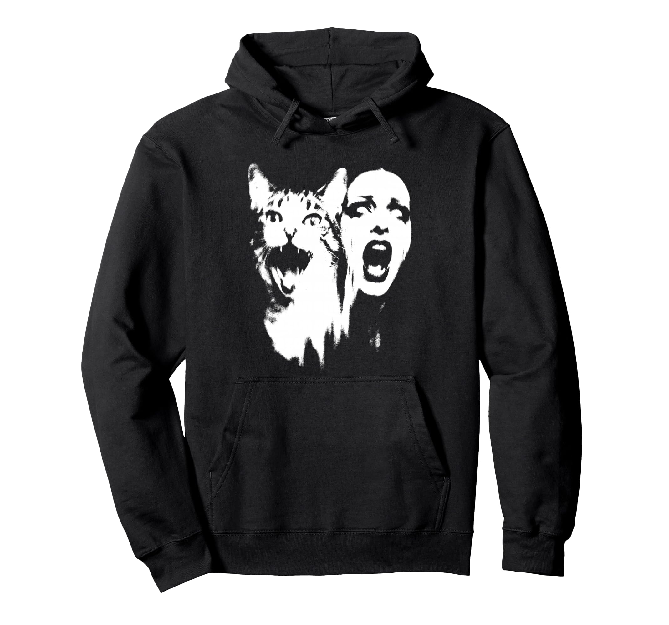 Punk And Cat Grunge 90S Distressed Hoodie - Unique Graphic Men Women - T-Shirt, Sweatshirt, Hoodie