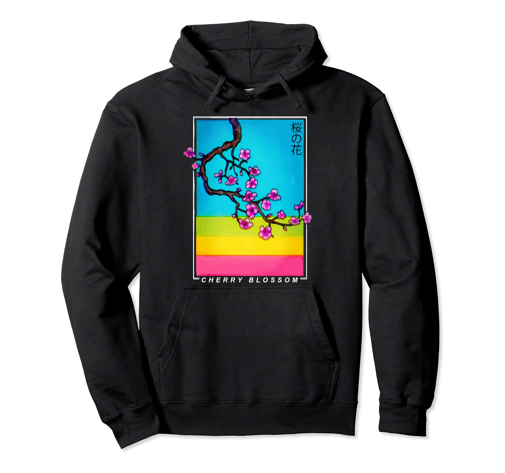 Japanese Aesthetic Vaporwave Cherry Hoodie - Custom Art Print for Adults - T-Shirt, Sweatshirt, Hoodie