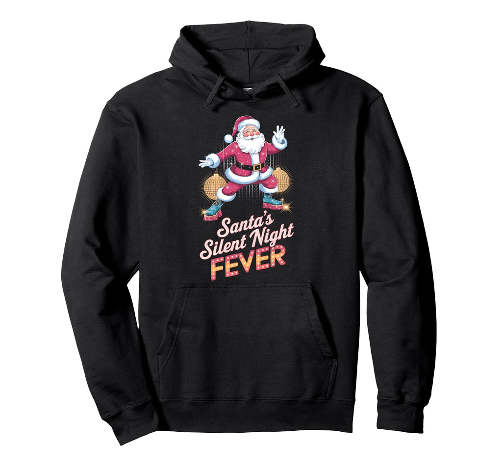 Santas Silent Night Fever Disco Funky Hoodie - Aesthetic Graphic Unisex - T-Shirt, Sweatshirt, Hoodie