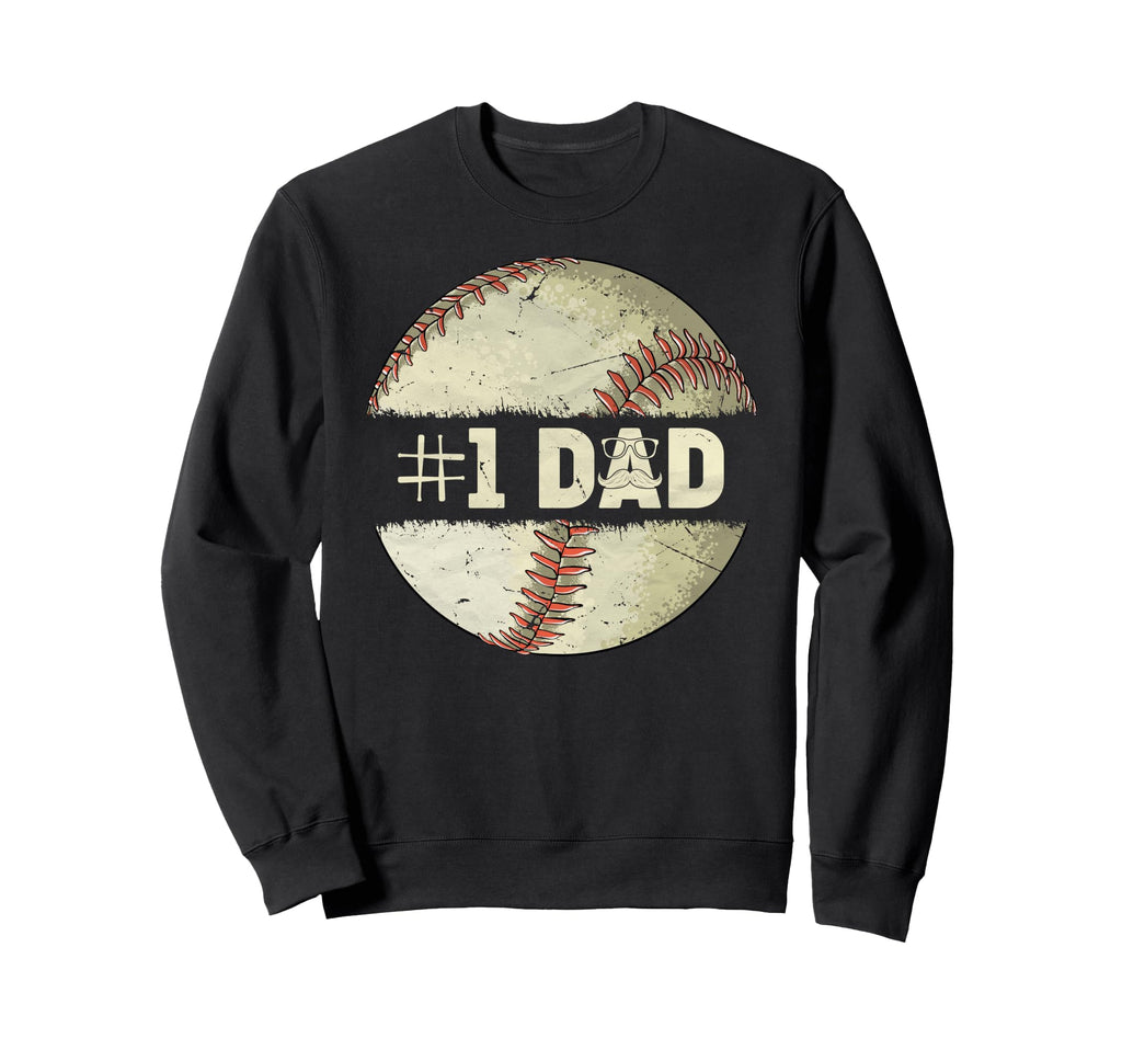 Baseball Player Dad Papa Number One Sweatshirt - Unique Graphic for Adults - T-Shirt, Sweatshirt, Hoodie
