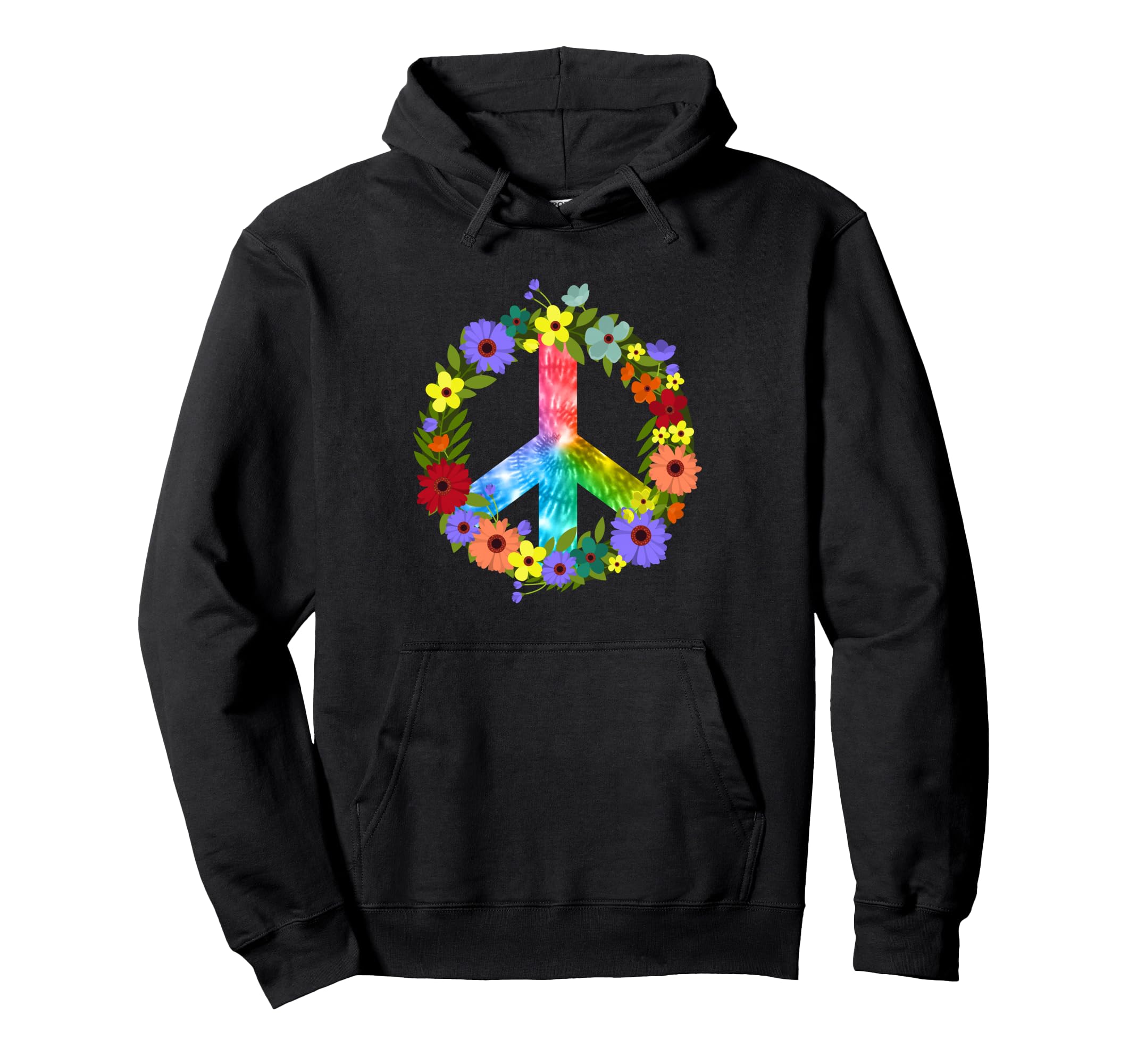 Peace Sign Symbol Hippie 60S 70S Flower Hoodie - Minimalist Print Unisex - T-Shirt, Sweatshirt, Hoodie