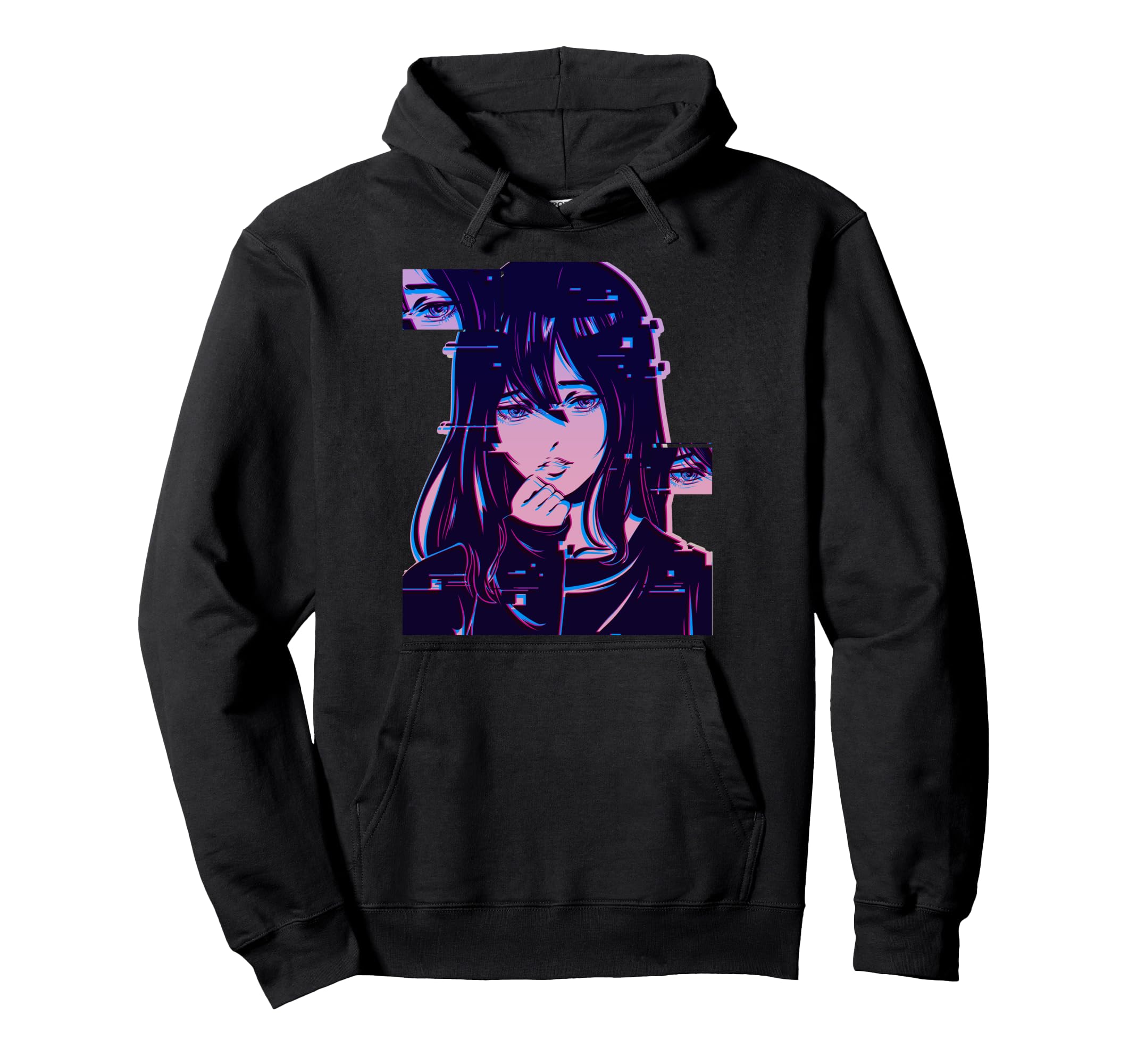 Sad Anime Japanese Vaporwave Hoodie - Fun Novelty Design Men Women - T-Shirt, Sweatshirt, Hoodie