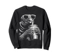 Turtle Drinking Iced Coffee Funny Sweatshirt - Custom Art Print for Adults - T-Shirt, Sweatshirt, Hoodie