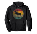 Moose Distressed Silhouette 60S 70S Hoodie - Minimalist Print for Adults - T-Shirt, Sweatshirt, Hoodie