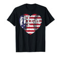 Baseball Heart Usa American Flag Mom T-Shirt - Novelty Apparel Men Women - T-Shirt, Sweatshirt, Hoodie