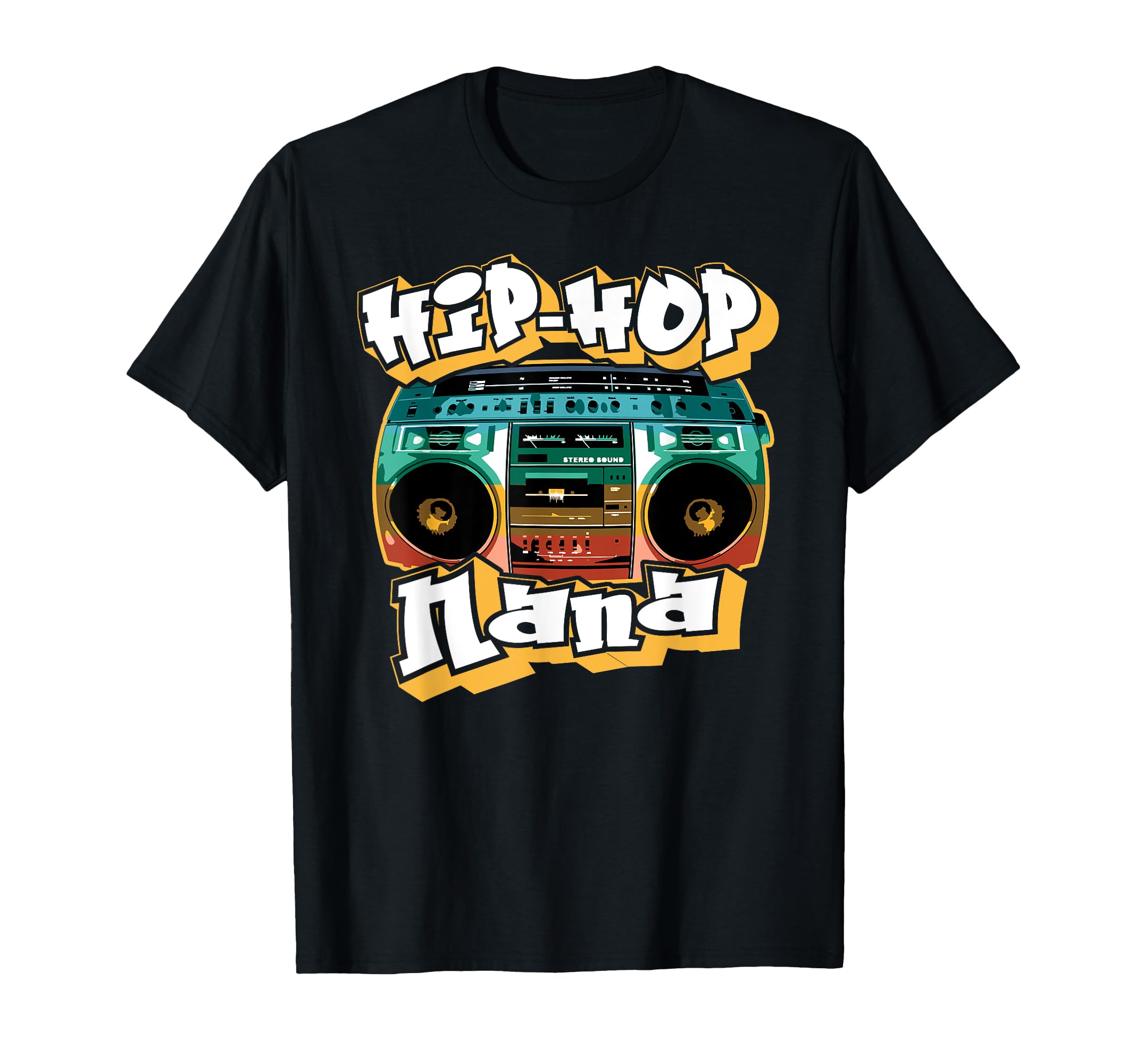 Hip Hop Nana Old School 80S 90S Boombox T-Shirt - Custom Art Print Unisex - T-Shirt, Sweatshirt, Hoodie