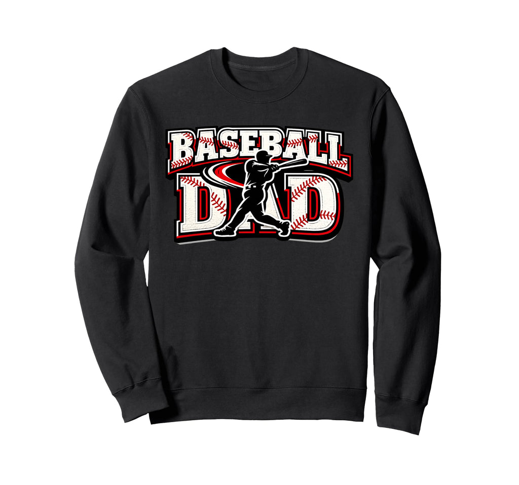 Baseball Dad Game Day Varsity Sweatshirt - Aesthetic Graphic for Adults - T-Shirt, Sweatshirt, Hoodie