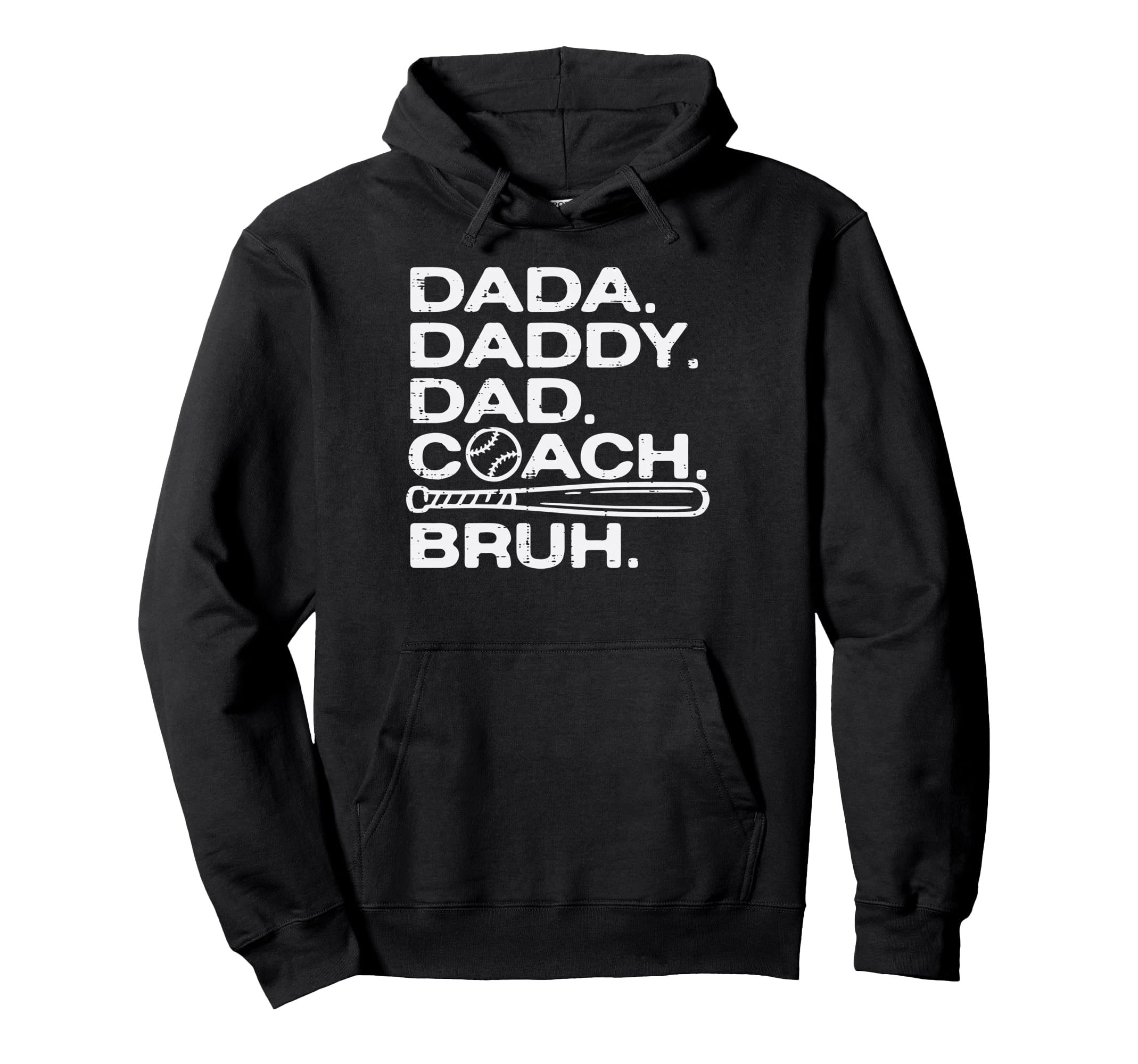 Dada Daddy Dad Baseball Coach Bruh Funny Hoodie - Custom Art Print Unisex - T-Shirt, Sweatshirt, Hoodie