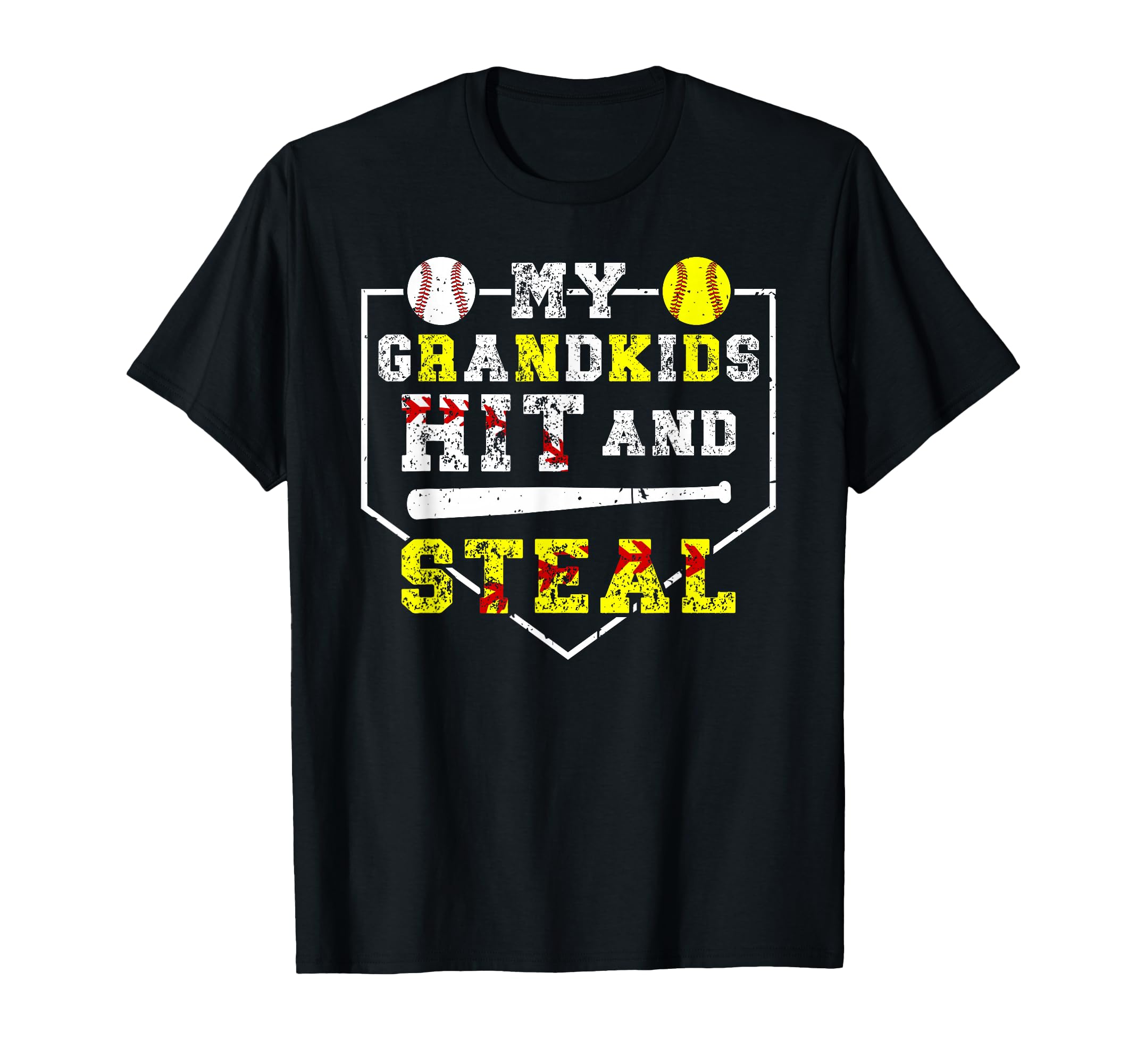 My Grandkids Hit And Steal Softball T-Shirt - Aesthetic Graphic Men Women - T-Shirt, Sweatshirt, Hoodie