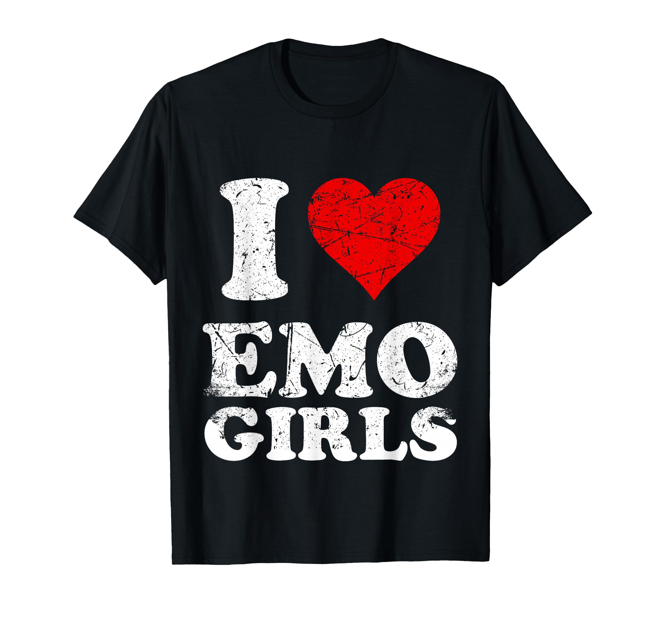 Distressed I Heart Emo I Love Emo T-Shirt - Casual Everyday Wear Unisex - T-Shirt, Sweatshirt, Hoodie