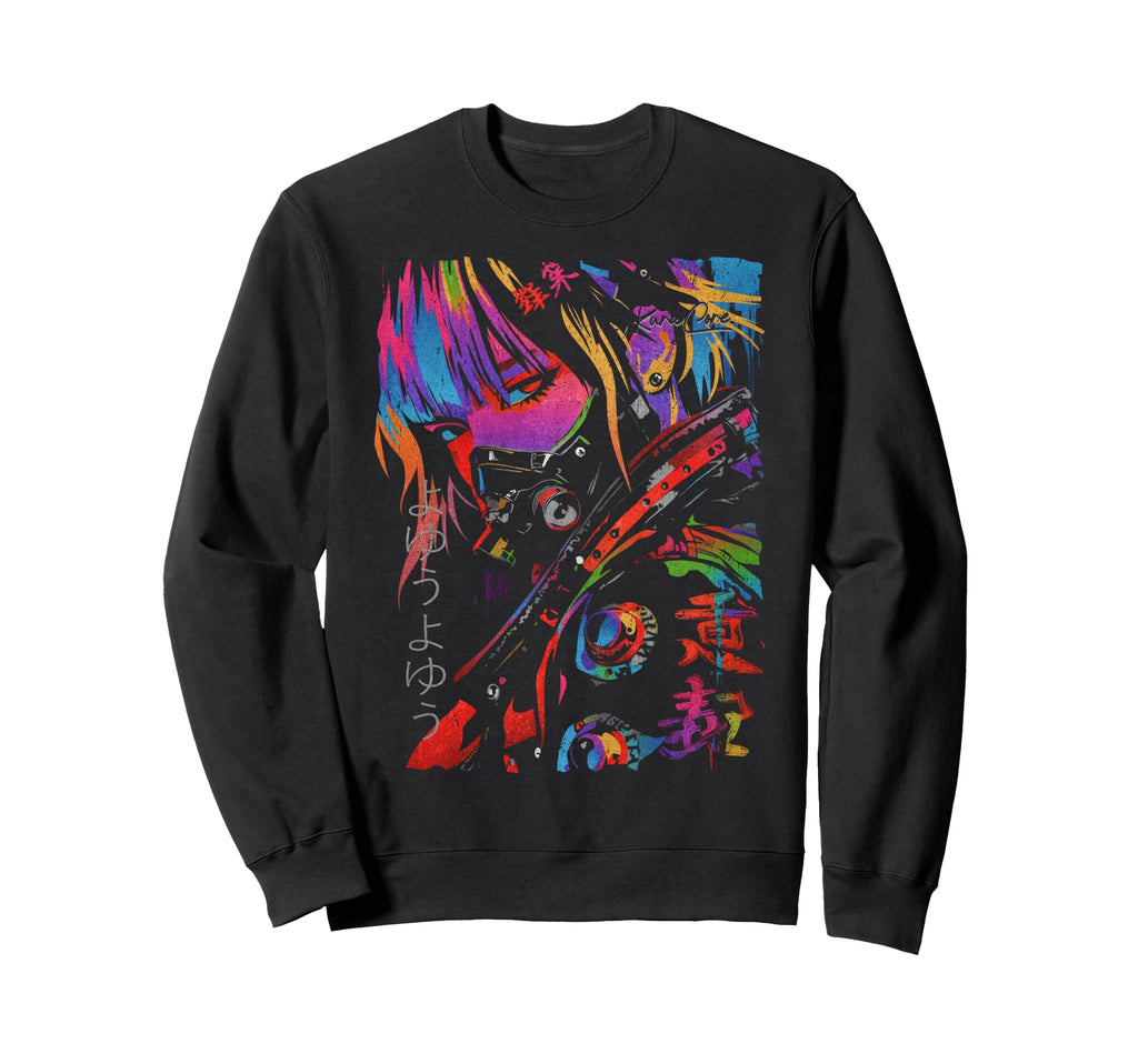 Japanese Streetwear Cyberpunk Y2K Sweatshirt - Unique Graphic for Adults - T-Shirt, Sweatshirt, Hoodie