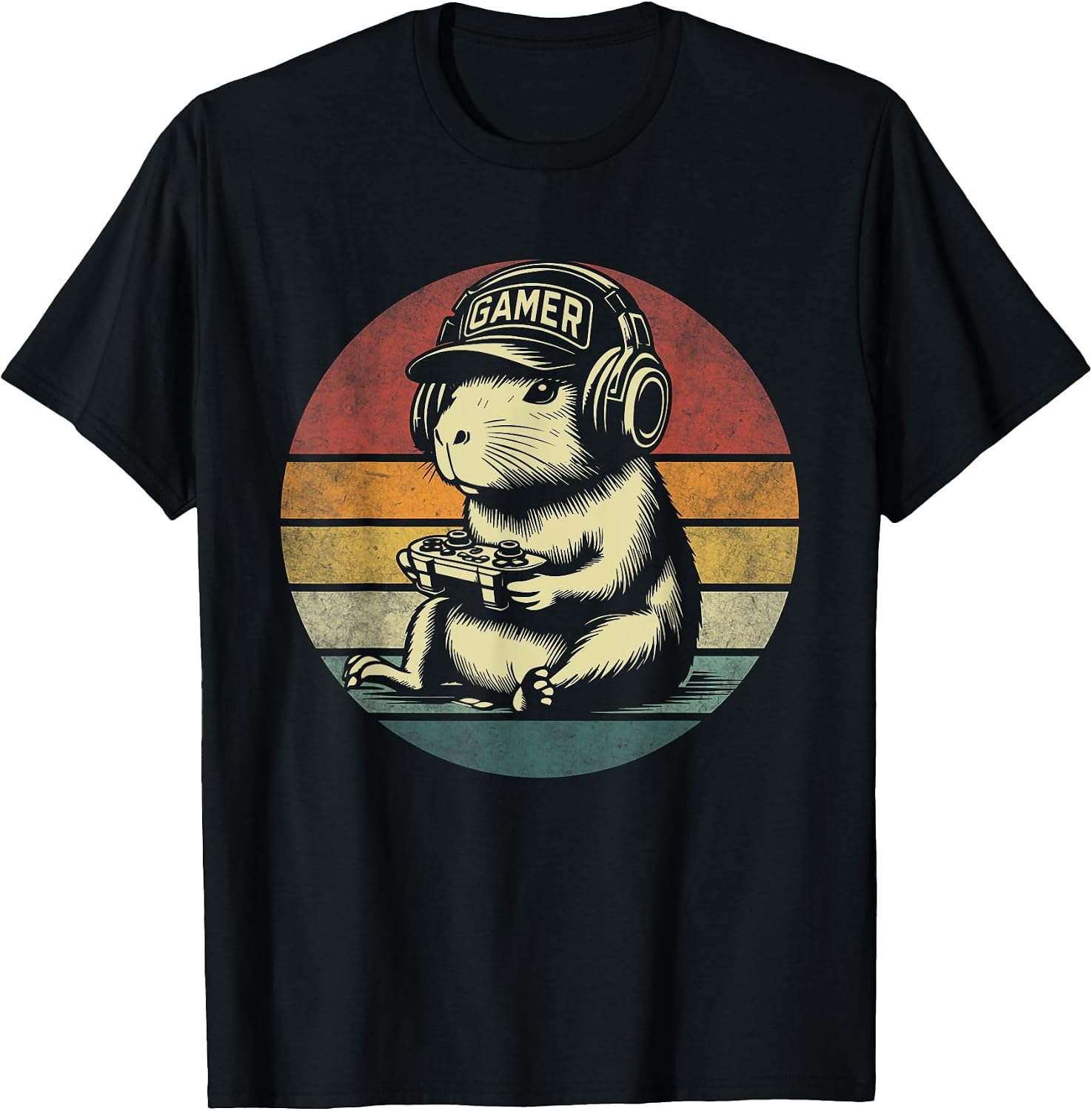 Funny Retro Capybara Playing Video Games - Adult & Kids T-Shirts, Sweatshirts & Hoodies apparel design preview 1