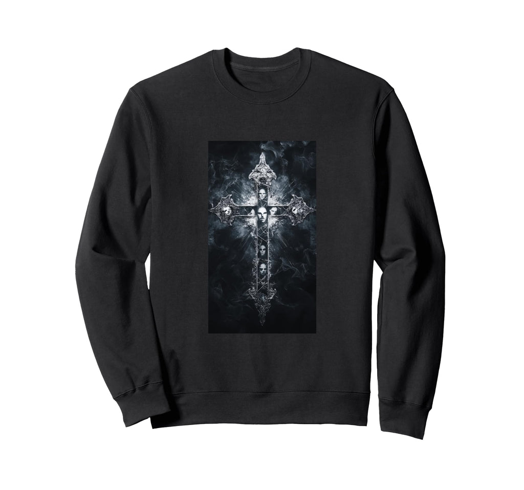 Gothic Cross Grunge Aesthetic Y2K Sweatshirt - Custom Art Print for Adults - T-Shirt, Sweatshirt, Hoodie