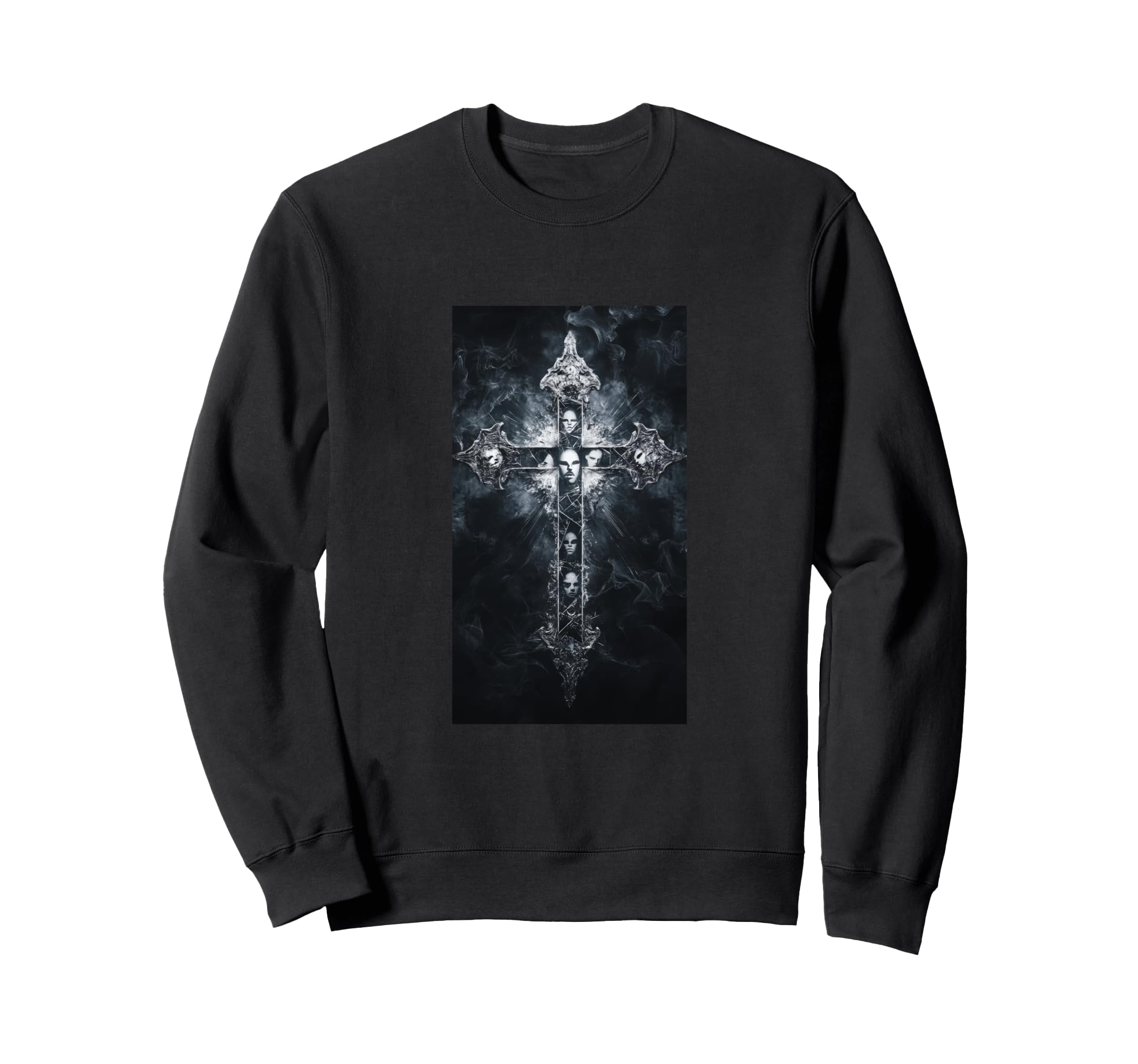 Gothic Cross Grunge Aesthetic Y2K Sweatshirt - Custom Art Print for Adults - T-Shirt, Sweatshirt, Hoodie