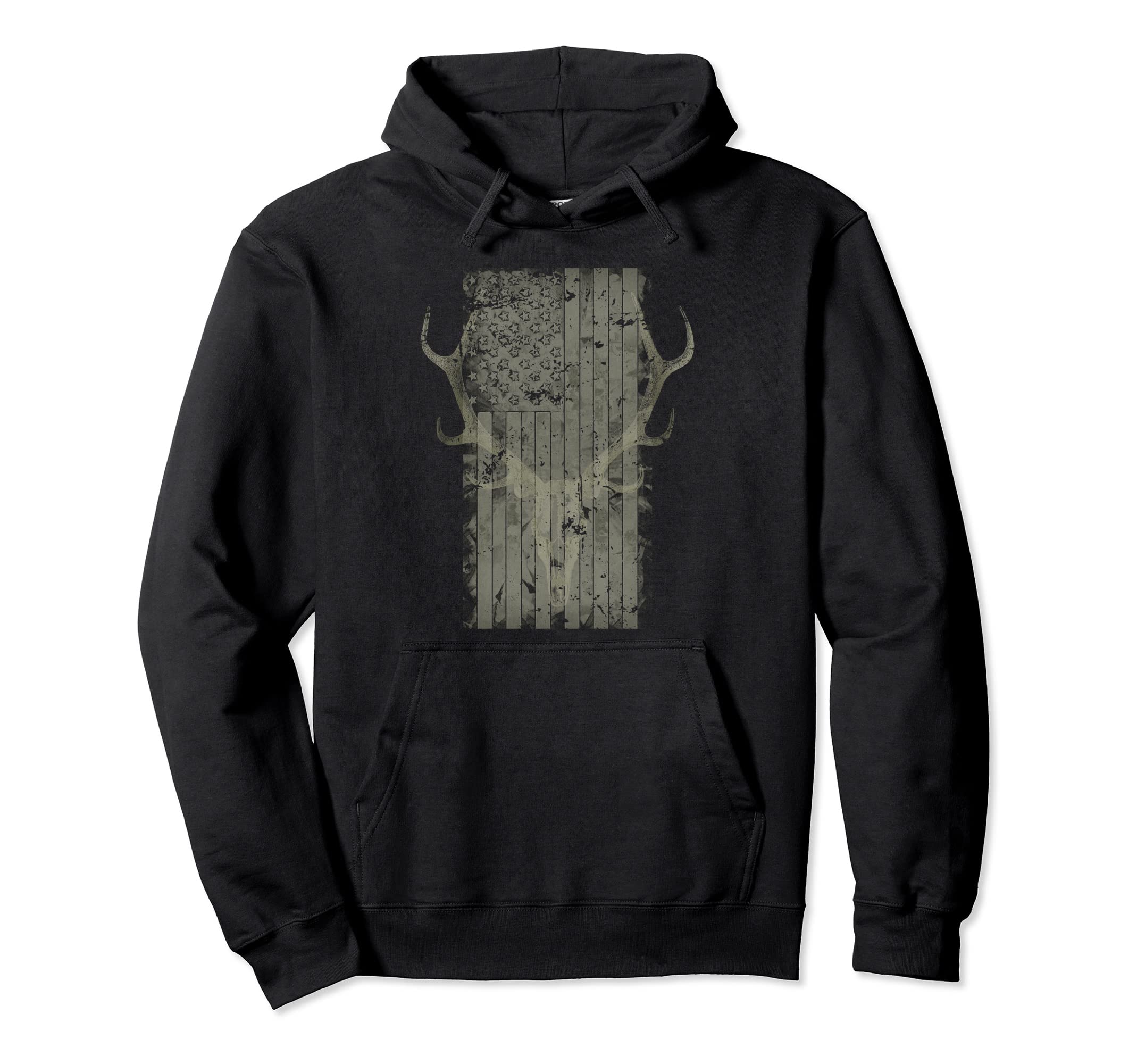 Deer Hunters Deer Skull American Hoodie - Casual Everyday Wear for Adults - T-Shirt, Sweatshirt, Hoodie
