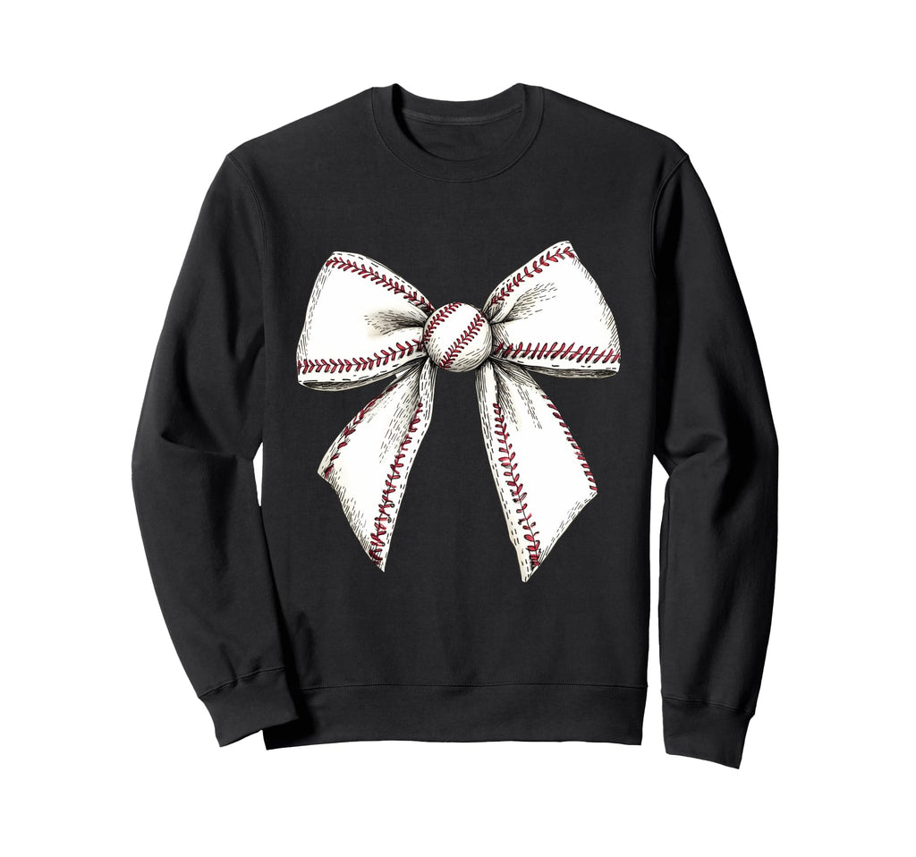 Baseball Coquette Bow Baseball Mom Sweatshirt - Unique Graphic Men Women - T-Shirt, Sweatshirt, Hoodie