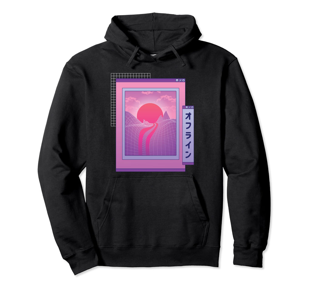 Japan Landscape Vaporwave 90S Hoodie - Custom Art Print for Adults - T-Shirt, Sweatshirt, Hoodie