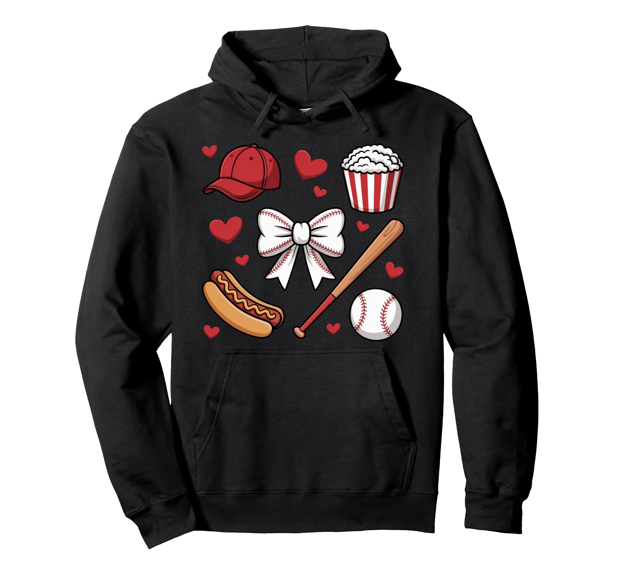 Coquette Bow Baseball Game Day Cheer Hoodie - Trendy Graphic for Adults - T-Shirt, Sweatshirt, Hoodie