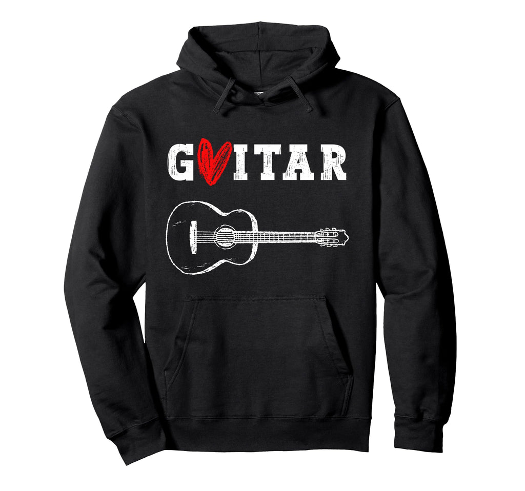 Grunge Guitar Lover Distressed Rock Hoodie - Streetwear Style Unisex - T-Shirt, Sweatshirt, Hoodie