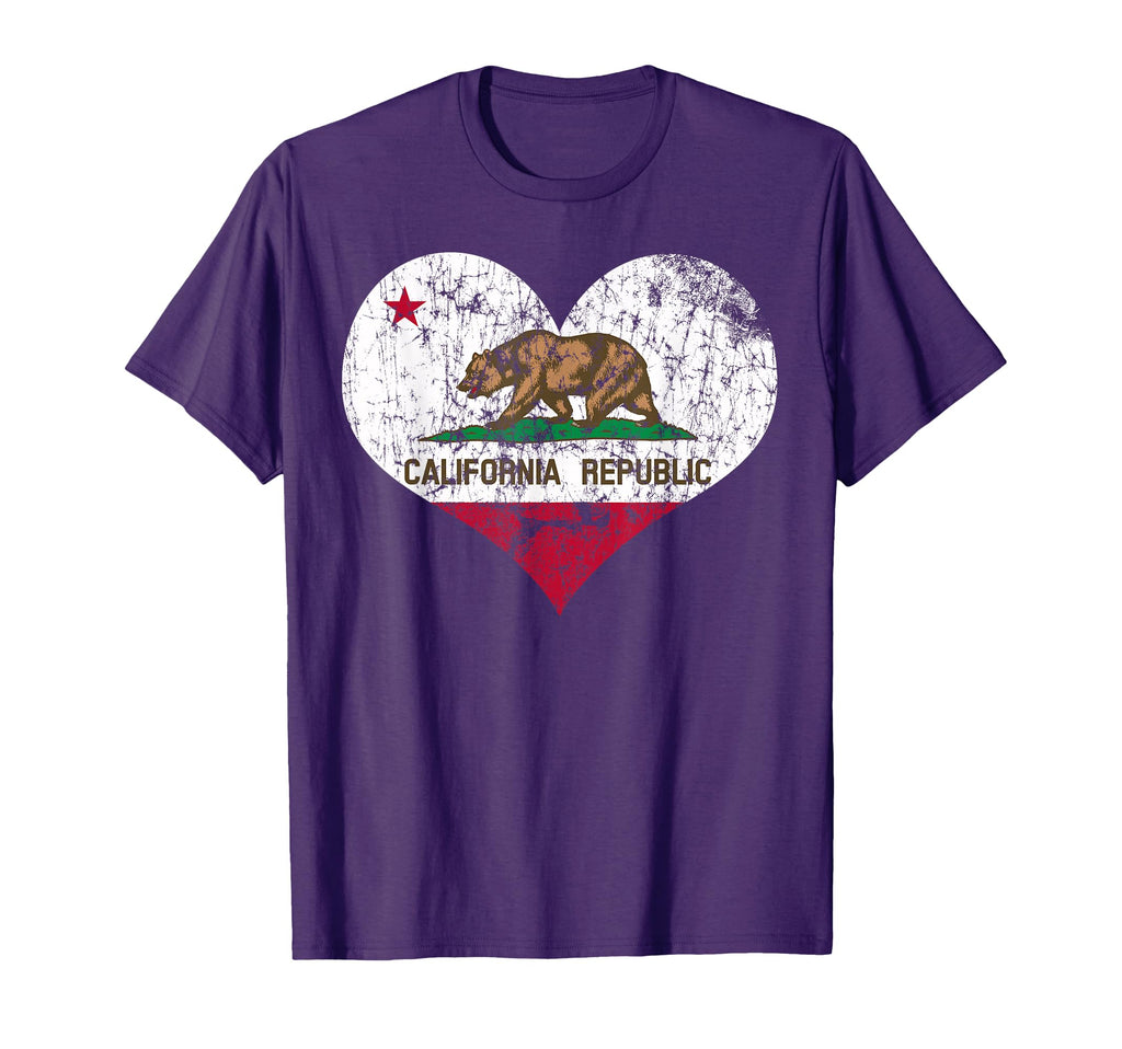 California Republic Flag Heart Love T-Shirt - Unique Graphic for Adults - T-Shirt, Sweatshirt, Hoodie