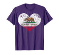 California Republic Flag Heart Love T-Shirt - Unique Graphic for Adults - T-Shirt, Sweatshirt, Hoodie