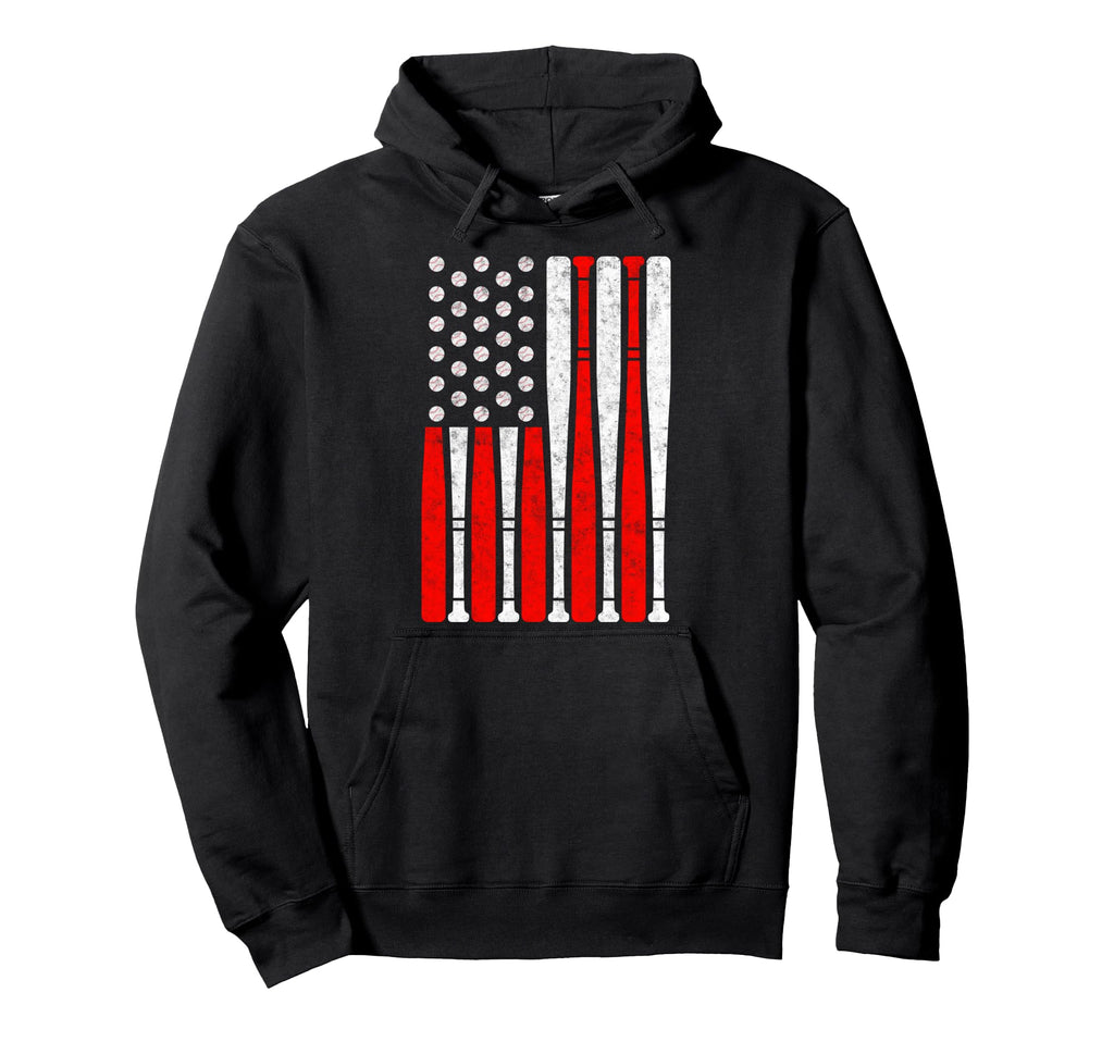 Baseball Us Flag Baseball Lover Dad Hoodie - Trendy Graphic for Adults - T-Shirt, Sweatshirt, Hoodie
