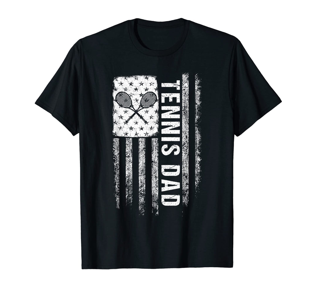 Tennis Dad Distressed American Flag Game T-Shirt - Graphic Print Men Women - T-Shirt, Sweatshirt, Hoodie