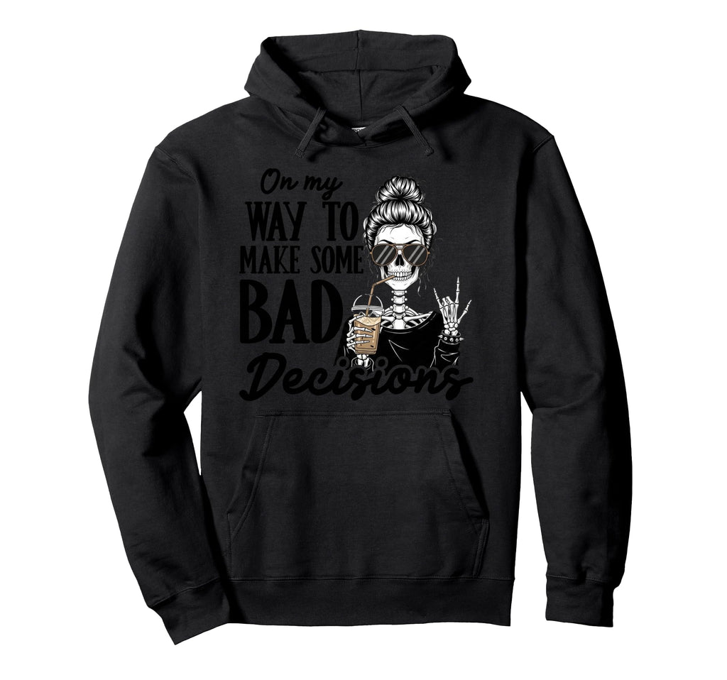 Skeleton Coffee Lover Rock Sign Hoodie - Custom Art Print for Adults - T-Shirt, Sweatshirt, Hoodie