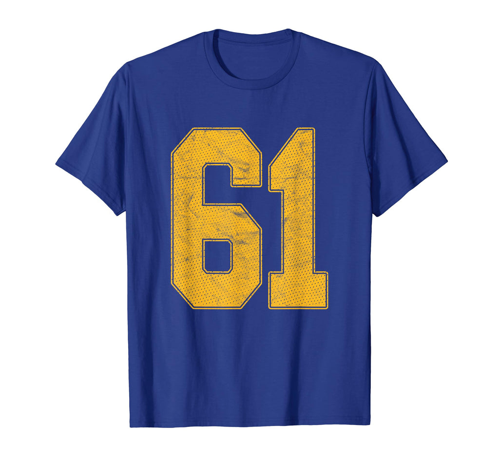 Number 61 Numbered Uniform Sports T-Shirt - Custom Art Print Men Women - T-Shirt, Sweatshirt, Hoodie