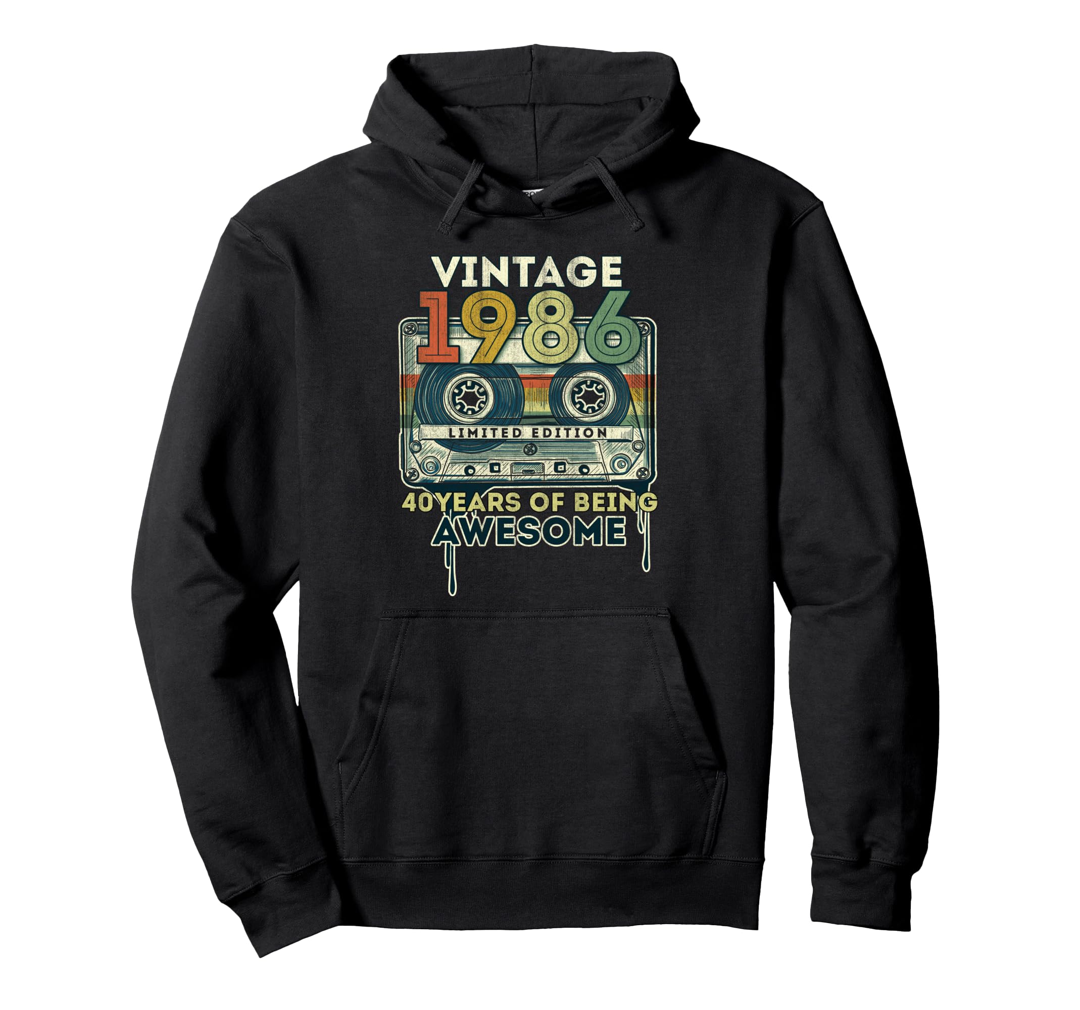 40 Years Old Gifts 1986 Cassette Hoodie - Fun Novelty Design Men Women - T-Shirt, Sweatshirt, Hoodie