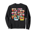 80S 90S Music Cassette Tapes Sweatshirt - Graphic Print for Adults - T-Shirt, Sweatshirt, Hoodie