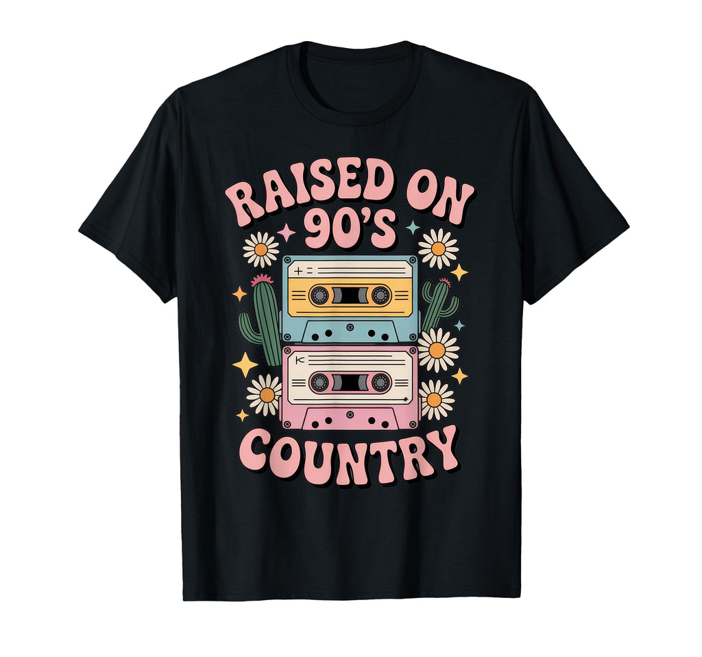 Raised 90S Country Music Lovers T-Shirt - Aesthetic Graphic for Adults - T-Shirt, Sweatshirt, Hoodie