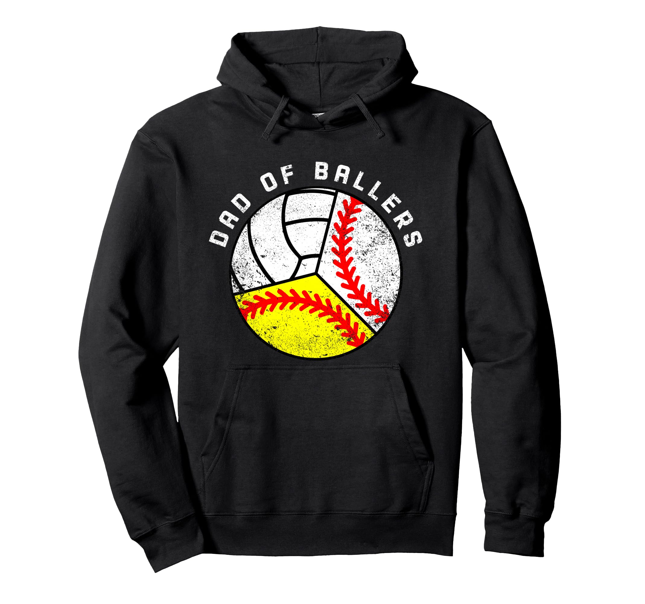 Dad Ballers Funny Baseball Softball Hoodie - Custom Art Print Men Women - T-Shirt, Sweatshirt, Hoodie