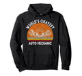Worlds Okayest Auto Mechanic Distressed Hoodie - Trendy Graphic Unisex - T-Shirt, Sweatshirt, Hoodie