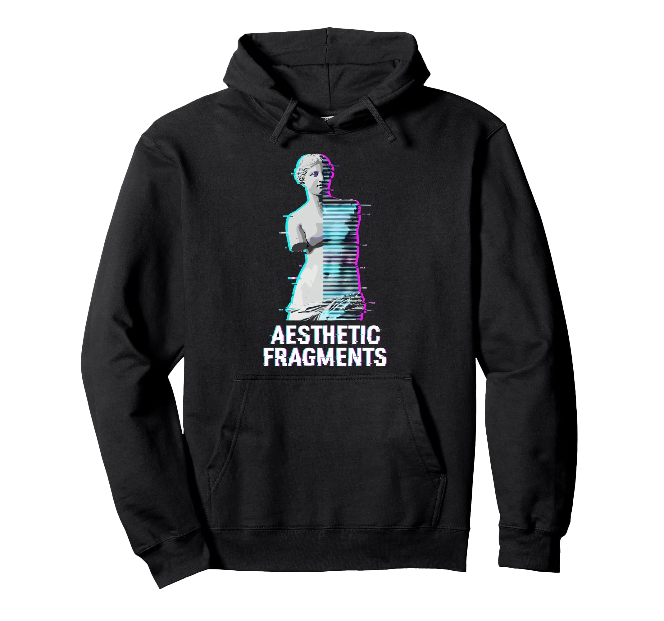 Aesthetic Fragments Glitch Statue Hoodie - Casual Everyday Wear Men Women - T-Shirt, Sweatshirt, Hoodie