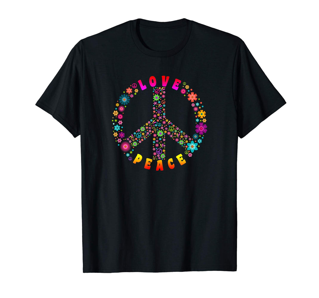 Peace Sign Love 60S 70S Hippie Costume T-Shirt - Unique Graphic Men Women - T-Shirt, Sweatshirt, Hoodie