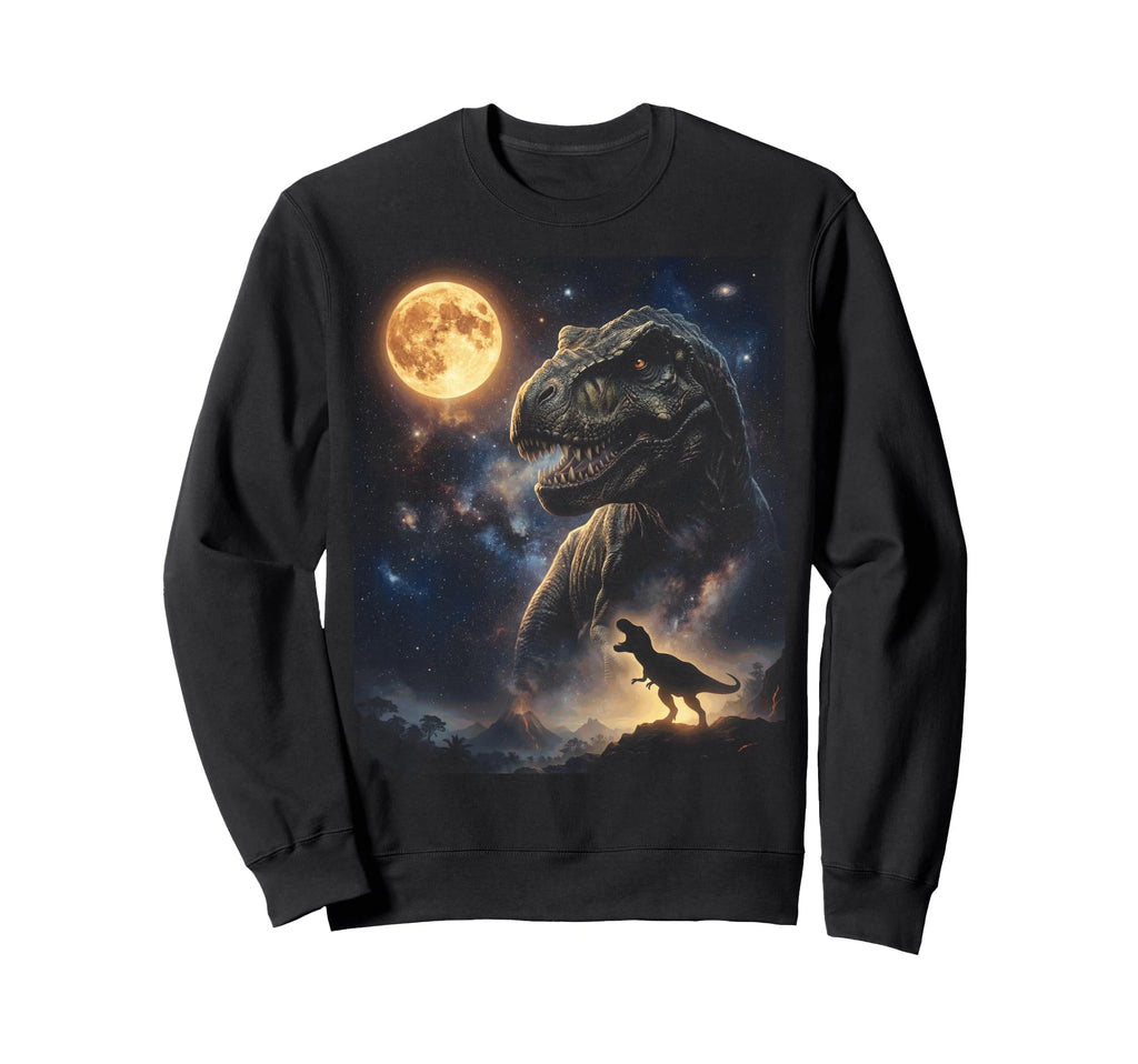 T Rex Art Celestial Moon Galaxy Sweatshirt - Fun Novelty Design Unisex - T-Shirt, Sweatshirt, Hoodie